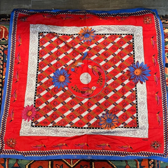 Les olivades Accessories - Les Olivades France 100% Cotton Scarf Bandana in Ref Paisley Floral Print